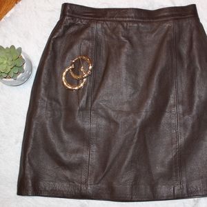 Spiegel Brown Leather Skirt